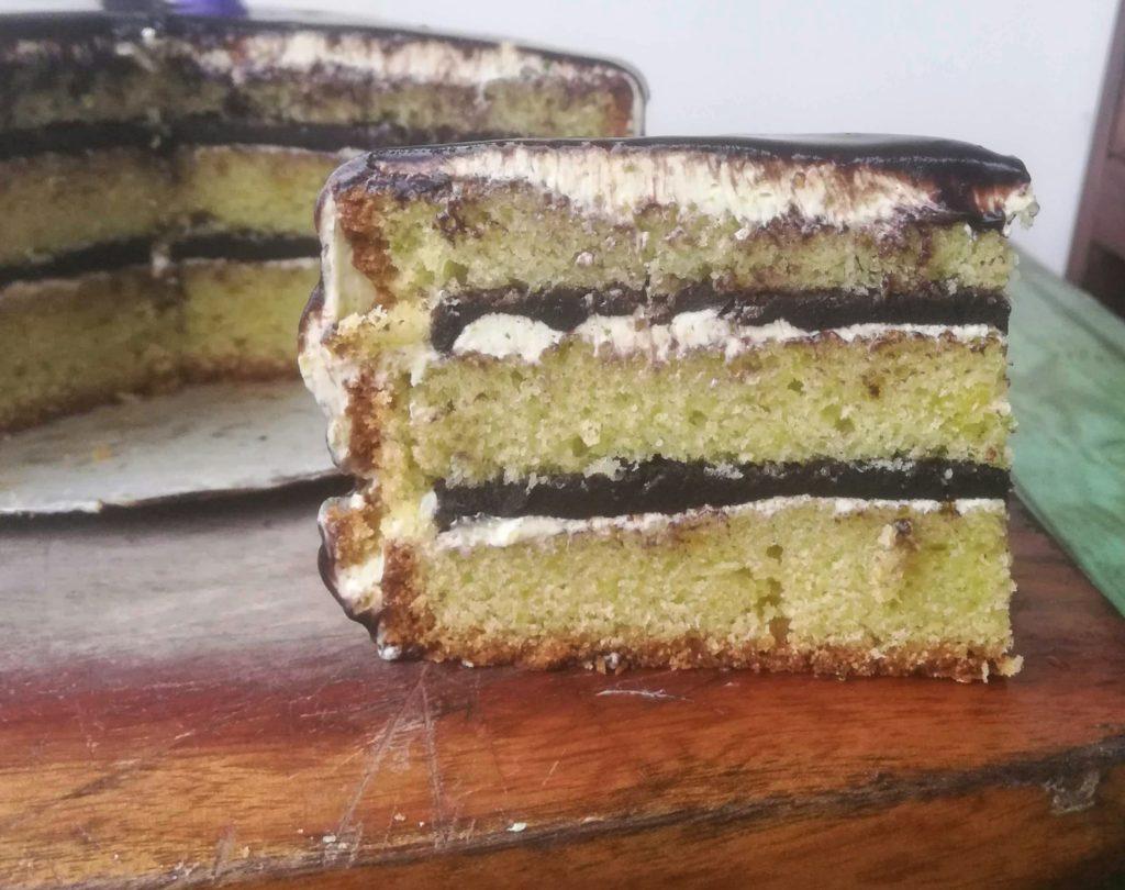 Pistachio layer cake