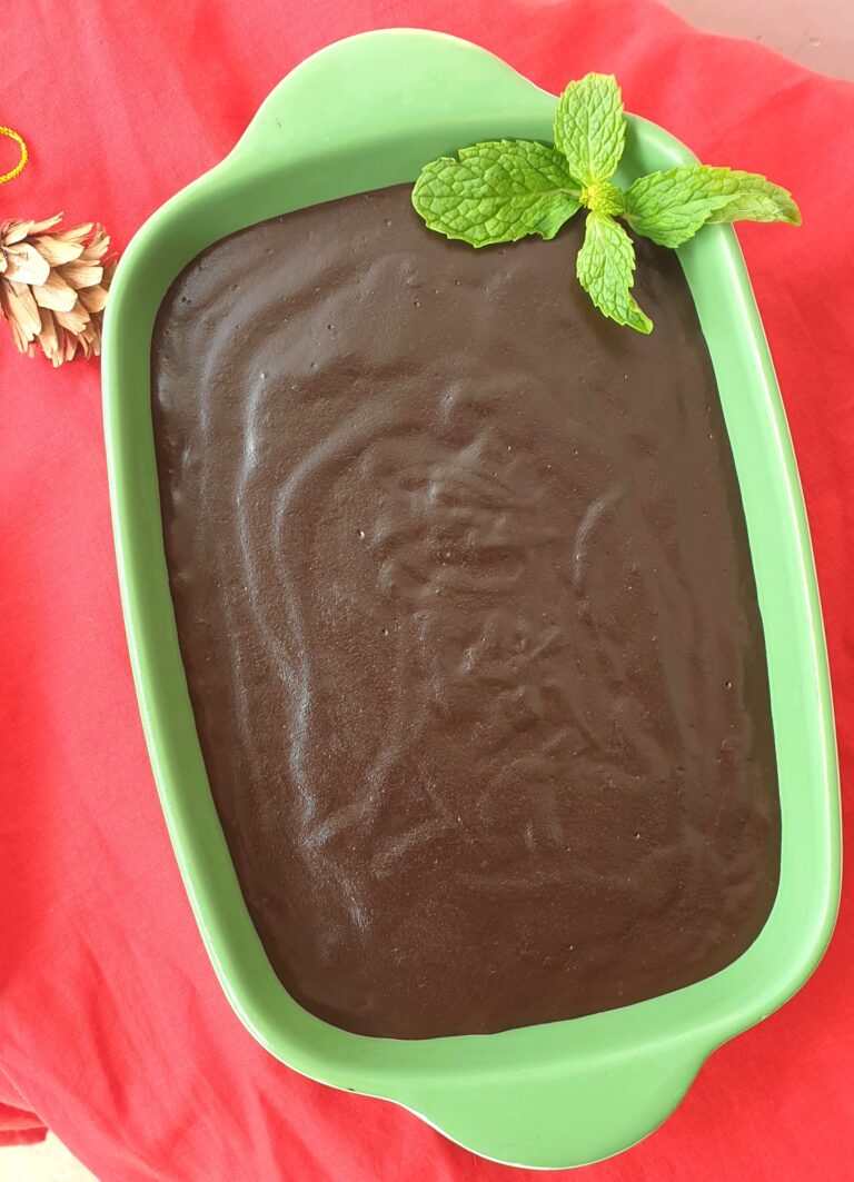 eggless mint chocolate pudding