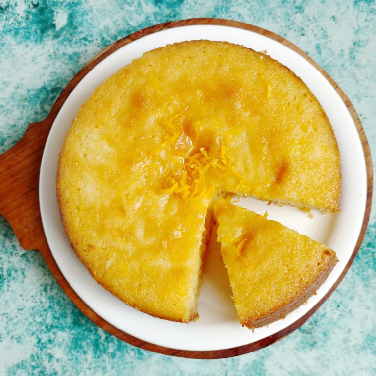 Orange syrup semolina cake (orange eggless rava cake) - FLOURS & FROSTINGS